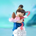 Creative fairy figurine backflow incense burner with lotus flower and cloud base - W1225-1 Lotus Fairy Incense Burner