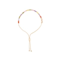 Chic gold-plated adjustable bracelet with colorful rectangular-cut zircon crystals - Multicolor Horizontal