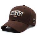 Coffee brown baseball cap with vintage embroidery and side logo patch for men and women - Adjustable / Coffee
