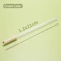 Wiederverwendbares Tritan-Strohhalm-Set in Creme mit einer passenden Reinigungsbürste - 1.2x21cm / Creme
