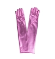 Rosafarbene Lacklederhandschuhe 43cm lang für Abendoper und Cosplay-Kostüme - Einheitsgröße / Hellrosa (43cm)