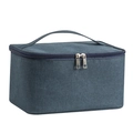 Dunkelblaue Oxford Kulturtasche mit Tragegriff und langlebigem Doppelreißverschluss - Marineblau