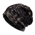 Bonnet en maille camouflage délavé avec détails déchirés et motif marbré noir homme - M (56-58cm) / Style Marbre Noir Blanc (3#)