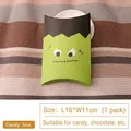 Green Frankenstein Halloween pillow gift box for cookies and candy, size 16x11cm - Halloween Style B