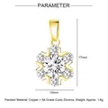Sparkling gold snowflake pendant with cubic zirconia inlay measuring 17mm by 10mm - Gold Sparkling Snowflake Style (YE003-2)