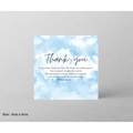 Square watercolor 8x8cm thank you card with blue sky and cloud design for gift packaging - Blue Sky Thank You