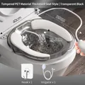 Translucent black sitz bath basin for toilet with thick cushion and hand sprayer - Transparent Grey (Cushion + Hook + Sprayer)