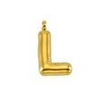 Chubby bubble style letter L pendant in polished gold finish stainless steel - Letter L