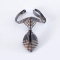 British style grey plaid pet tie with adjustable strap and buckle for cats and dogs - British Grey Plaid Necktie / S (17-32cm)