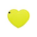 Yellow heart-shaped PU leather folding mirror with elegant gold rivet and stitch detail - Youth Yellow