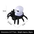 Halloween black spider decoration with skull head and exact size 8.5x7x5cm details - Spider Back Skull Light