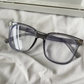 Outdoor sport sunglasses with translucent dark grey square frames and blue mirror lenses - Gold Studs Plane Transparent Gray Anti-blue Light
