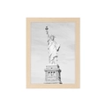 Minimalist natural wood picture frame featuring a Statue of Liberty black and white art print - 3.5x5 inch (8.9x12.7cm) / White Wood Color