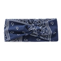 Elastisches dunkelblaues Paisley-Stirnband mit Knoten für Yoga und Sportaktivitäten - Marineblau Paisley