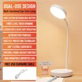 White LED desk lamp with flexible 360 neck, phone holder base and USB cable included - Rechargeable/Plug-in-3 Level Dimming (With Cable)