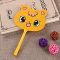 Creative yellow cartoon bear fan pen for students with a cute animal head design - Yellow Cat