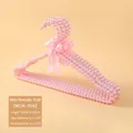 Pink pearl clothes hanger with silk bow decoration and non-slip shoulder design - Adult Shoulder-rest Style / 40CM / Pink