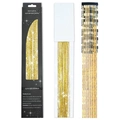 Golden clip-in hair tinsel kit with 12 pieces of 60cm sparkling synthetic hair strands - 6 Pieces Set / Laser Gold (6-Piece Set)