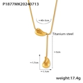 Collana doppia a goccia d'acqua dorata in acciaio al titanio placcato oro 18k - P1877-Collana a Doppia Goccia Oro