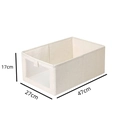 Scatola portaoggetti pieghevole in tessuto beige con finestra da 47x27x17 cm - Finestra trasparente (senza telaio in acciaio) / Tessuto non tessuto beige