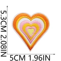 Detailed view of heart-shaped embroidery patch in multiple colors with size dimensions - Style 6 (Multilayer Heart)