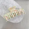 Colorful mosaic pattern acetate hair claw clip with large multi-tooth design for women - 8.7cm / Colorful