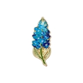 Blue enamel lily-of-the-valley floral brooch pin with green leaves and gold trim - Blue Hyacinth Style(C2871-6)