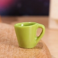Miniature grass green resin cup model on wooden base for DIY micro landscape decor - Green