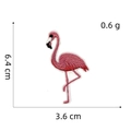 Detailed dimensions of pink flamingo embroidery patch with iron-on backing, 6.4x3.6cm - Plant Travel Style 15 (Pink Flamingo)