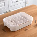 Contenitore per uova in plastica bianca con coperchio, organizer frigo, 32x22x7,5 cm - Strato Singolo (Per 24 uova) / Bianco