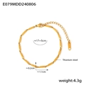 Vergoldetes Gliederarmband aus Titanstahl mit Rautenstab-Kette und Karabinerverschluss - Gold Poliertes Armband (TXE079) / Gold
