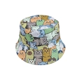 Modischer Fischerhut mit bunten Comic-Katzenprints und Allover-Muster-Design - M (56-58cm) / 1# Mehrfarbiger Katzendruck
