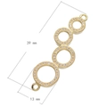 Gold plated copper connector with four round zircons for jewelry making 39mm length - Gold Gradient Four Rings (L0030-A)