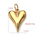Polished gold heart pendant charm with round bail, size 1.6x1.2cm, weight 2.4g - BXGPJ108-Mini Heart Pendant
