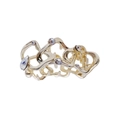Pinza de metal dorada irregular con pedrería para coleta alta de estilo minimalista - Estilo de Diamantes de Imitación Huecos / Dorado