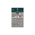 Kit stickers ongles Noël avec motifs rennes, sapins et bonshommes de neige sur fond blanc - Style Plat de Dessin Animé d'arbre de Renne de Noël (KX168)