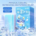 Cooling gel patches in blue 2-pack packaging with ice cubes and snow mountain background - Little Dragon Man / 2 Pcs/Bag