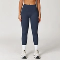 Leggings da yoga blu navy a vita alta con vestibilità aderente per sport e corsa - S / Grigio Blu