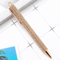 Elegant rose gold ballpoint pen fully encrusted with champagne crystals for business gifts - Rose Gold