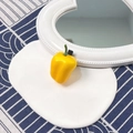 Whimsical yellow bell pepper hair clip made of resin with a green stem detail - Yellow Bell Pepper