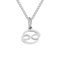 Polished silver stainless steel necklace featuring a minimalist Cancer zodiac pendant - Cancer-Steel Color