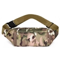 Sac banane camouflage pour homme avec bandoulière réglable et toile résistante - Camo Vert Armée