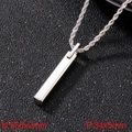 Collier avec pendentif rectangulaire en acier inoxydable argenté et chaîne torsadée - Couleur Acier + Chaîne Torsadée (KN230191-K)