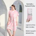 Pink hooded beach towel with swan pattern and zipper for quick-dry surfing use - One Size / Button Style - Sound of Nature