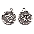 Set of 2 vintage silver Eye of Horus alloy pendants for DIY necklace making - Round Eye of Horus(A4-162)
