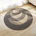 Three-piece set of round jute woven rugs with beige center and black-and-white borders - 40CM / Natural Jute