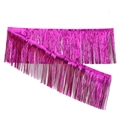Metallic rose pink foil fringe curtain for birthday party dessert table backdrop decor - Rose Red