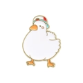 Cartoon white duck enamel pin wearing a red and blue baseball cap with gold trim - Baseball Cap Duck (QHXZ1733)