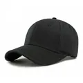 Klassische schwarze Baumwoll-Baseballkappe mit breiter Krempe für optimalen Sonnenschutz - Einheitsgröße (55-60cm) / Schwarz