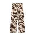 Pantaloni da donna con stampa zebrata e coulisse regolabile in marrone e crema - S / Pants